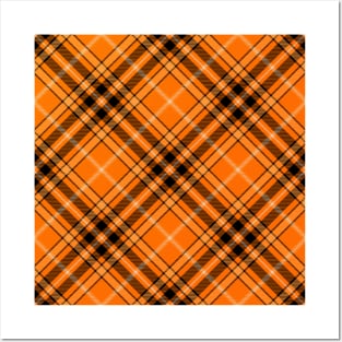 Halloween Orange Tartan Rotated Posters and Art